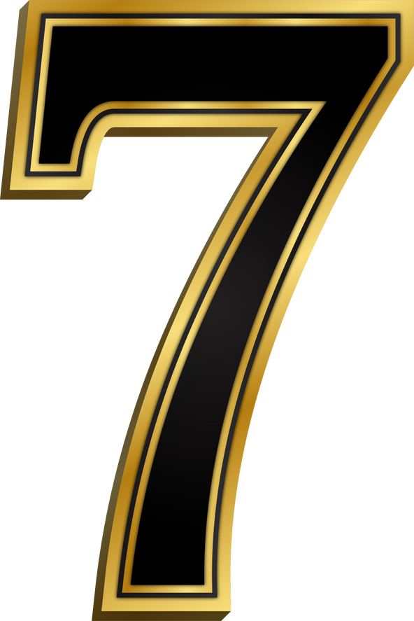 Number 7 with Golden Black Color